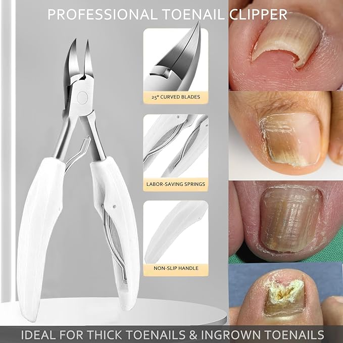 Ingrown Toenail Clipper Pedicure Tools for Feet Thick Nails Toenail Removal Kit Callus Pedicure Knife Nail Cutter Toenail Clippers for Thick Toenails for Seniors