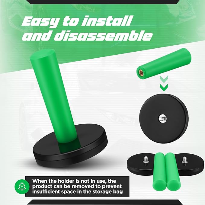 Dunkive 16 Pcs Green Car Vinyl Wrap Magnets Holder Tool Kits for Car Wrapping and Crafts Sign Making Window Tint Tools Magnets