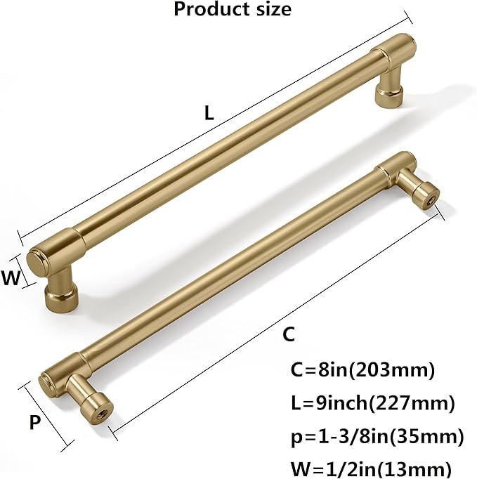 khtumeware 5 Pack 8 Inch(203mm) Champagne Bronze Kitchen Cabinet Pulls, Cabinet Handles Kitchen Cabinet Hardware for Cupboard Drawer Handles Dresser Pulls