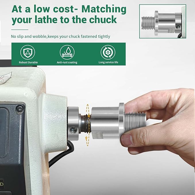 Lathe Headstock Spindle Adapter,Converts 3/4" x 10TPI to 1" x 8TPI for Woodworking Lathe