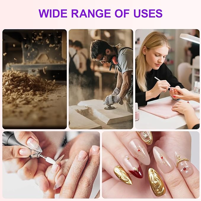 Nail Dust Collector for Nail Tech with Wrist Rest Design,3700RPM Powerful Nail Vacuum Fan,10 Speed Adjustable Dust Collector with Reusable Filter,Ideal for Gel Polish,Pedicures,Salon & Home Use