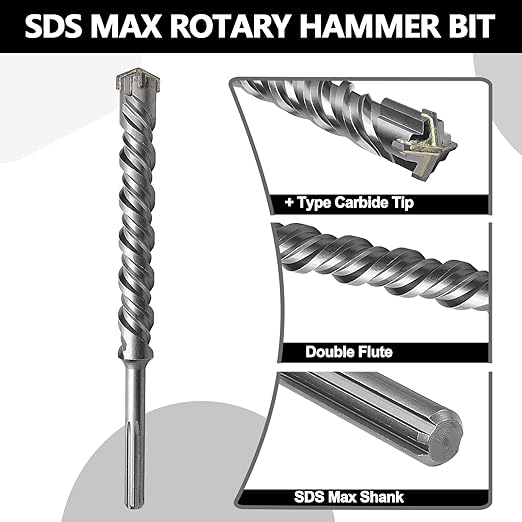 11/16 x 31 inch SDS Max Rotary Hammer Drill Bit, 18 x 800mm Masonry Drill Bit,Concrete Drill Bit for Masonry, Brick, Stone, Concrete (Length :800mm / 31 inch, 18mm (11/16 in) Diameter)