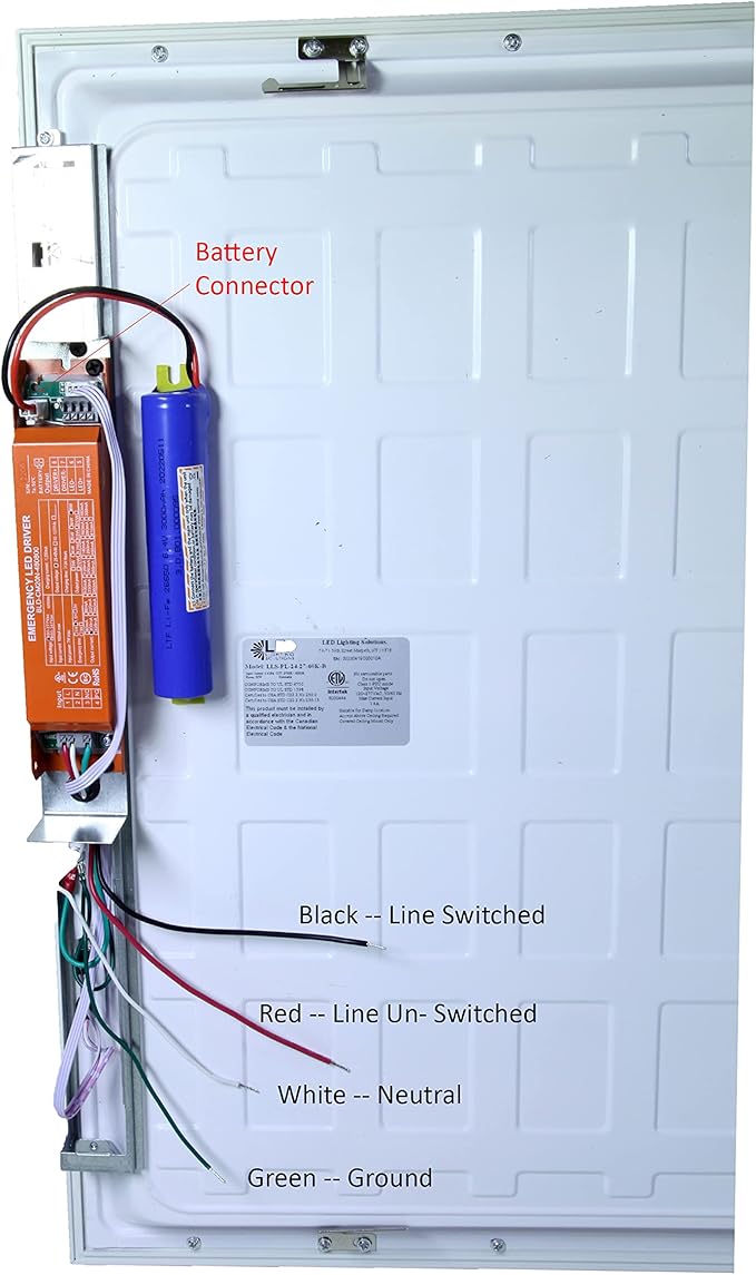 LED Lighting Solutions - 2x4 LED Emergency Backlit Panel Lights w/90 Min Emergency Battery Backup, (2 Pack), Power & CCT Selectable 30W/40W/50W/60W/72W, 2700K,3500K,4000K, 5000K,6000K USA Made, DLC