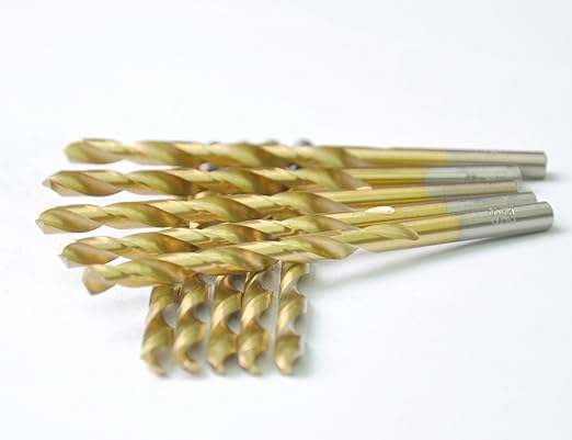 10PCS, 13/32", Titanium Coated Twist Drill Bits