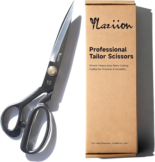 YLaziion Left-Handed 10-Inch Heavy-Duty Fabric Scissors, Classic Professional Tailor Shears ??Manganese Steel Fabric Shears with Adjustable Brass Screw for Sewing & Dressmaking, 0.67LB