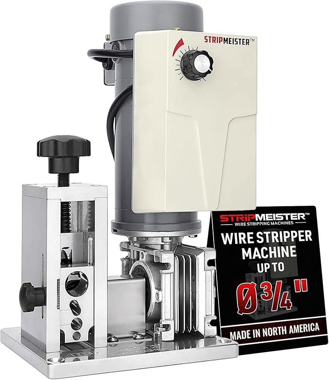 StripMeister E250 Electric Automatic Wire Stripping Machine ??Wire Size Up To 횠3/4", Jam-Free, Motorized Wire Stripper with Variable Speed Control for Copper Wires