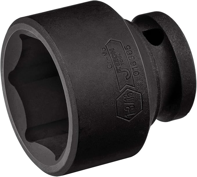 Jetech 1/2 Inch Drive 1-3/16 Inch Standard Impact Socket, Made with Chrome Molybdenum Alloy Steel, Heat Treated, 6-Point Design, SAE