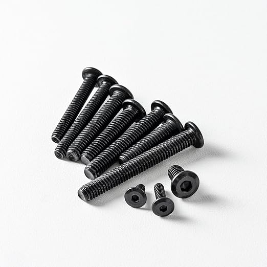 1/4-20 x 3 (10 Pack) Flat Head Hex Socket Cap Screws Bolts, Black Oxide 304 Stainless Steel 18-8, Hex Drive, Bright Finish, Fully Machine Thread