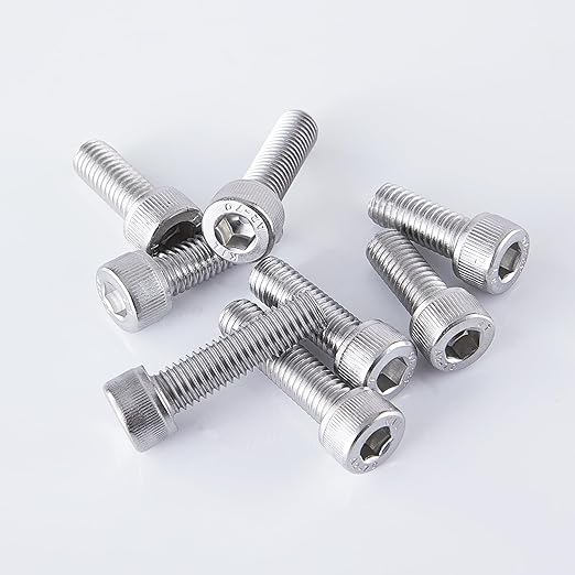 Cicidorai M5-0.8 x 20mm Socket Head Cap Screws Bolts, 304 Stainless Steel (A2-70), Allen Socket Drive, Bright Finish, Full Machine Threads, Quantity 50