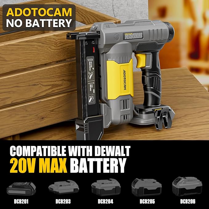 18GA Cordless Brad Nailer for Dewalt 20V Battery (Tool Only), 2 in 1 Cordless Nail Gun with 1000 Nails and 500 Staples, Nail Gun Battery Powered for Home Improvement & Woodworking