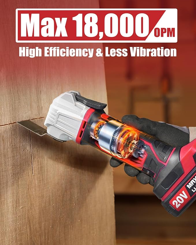 AVID POWER Cordless Oscillating Tool 20V Battery Powered Oscillating Multitool with 2.8째 Oscillation Angle, Variable Speed Oscillating Saw w/ 31Pcs Accessories for Scraping/Cutting & Sanding