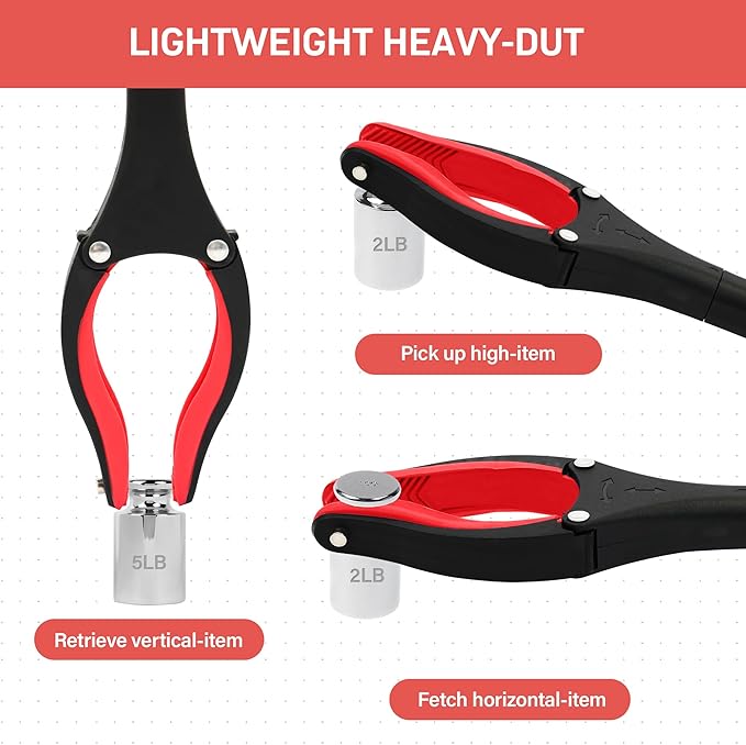 Grabber Reacher Tool - 32??Reacher Grabber Tool with Strong Magnetic and Swivel Head - Heavy Duty Pick Up Stick Grabbers for Seniors, Trash, Surgery Recovery Must Haves Gifts(Red)