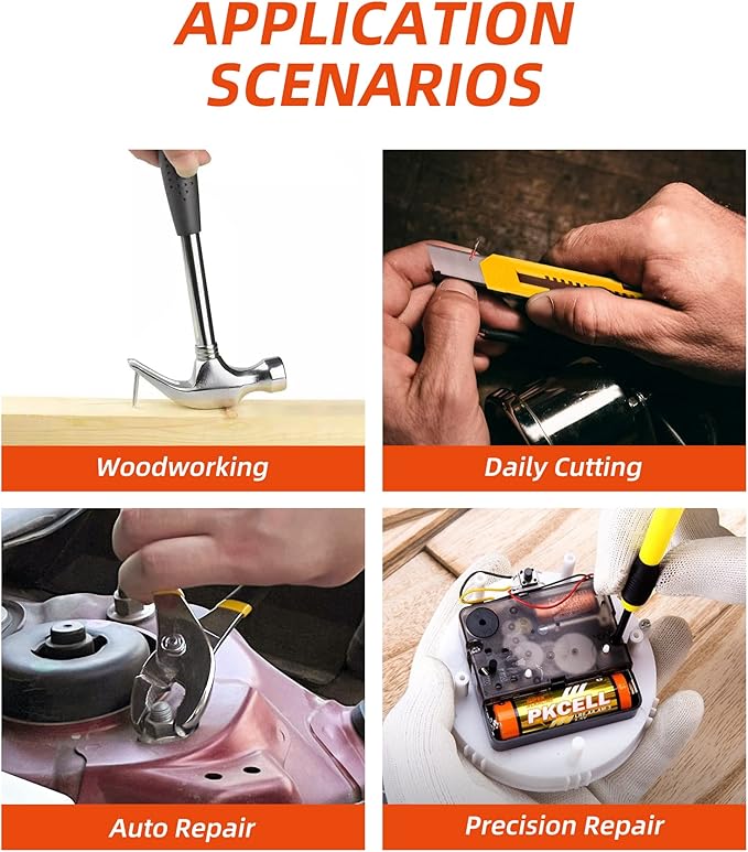 DIFFLIFE 40-Piece Tool Set - General Household Hand Tool Kit with Plastic Toolbox Storage Case…