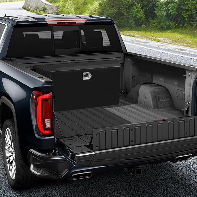 49 Inch Steel Trailer Tongue Box, Heavy Duty Tool Box for Trailer with G-Lock and 2 Keys, Suitable for Trailers and Pickup Trucks，Black（49×15×18.5 inch）