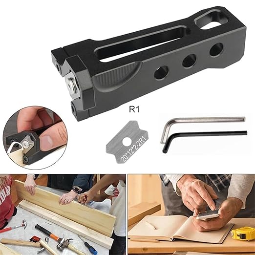 Edge Banding Trimmer - Chamfer Plane, Handle Manual Planer Woodworking Blade Corner Planer Quick Chamfer Burr Scraper Tool for Deburring Sealing (R1)