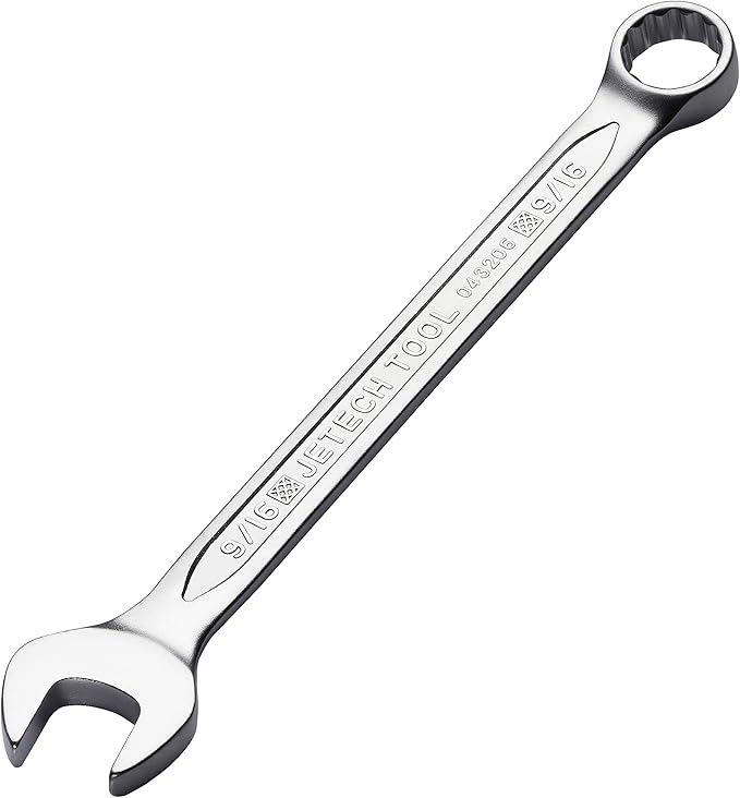 Jetech 9/16 inch Combination Wrench (12 Pack) - Durable SAE Inch Cr-V Steel High Strength Spanner in Sand Blasted Finish