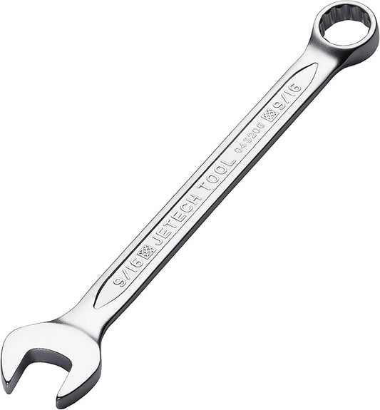 Jetech 9/16 inch Combination Wrench (12 Pack) - Durable SAE Inch Cr-V Steel High Strength Spanner in Sand Blasted Finish