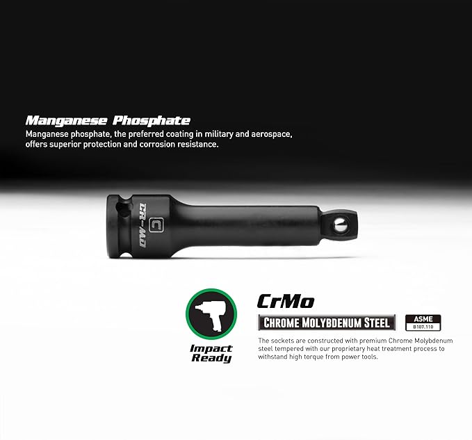 Capri Tools 2283253 1/2-Inch Drive Wobble Impact Extension Bar Set, CrMo, 3-Piece