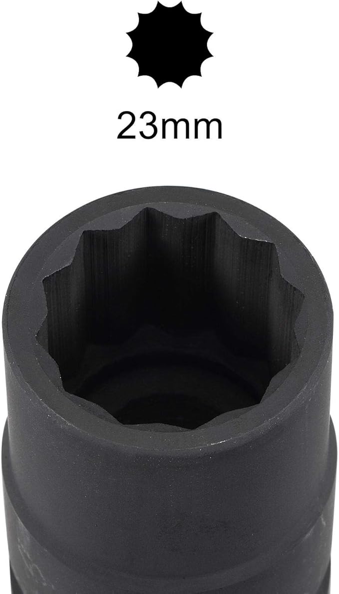 uxcell 3/4-Inch Drive 23mm 12-Point Impact Socket, CR-MO Steel 56mm Length, Standard Metric Sizes