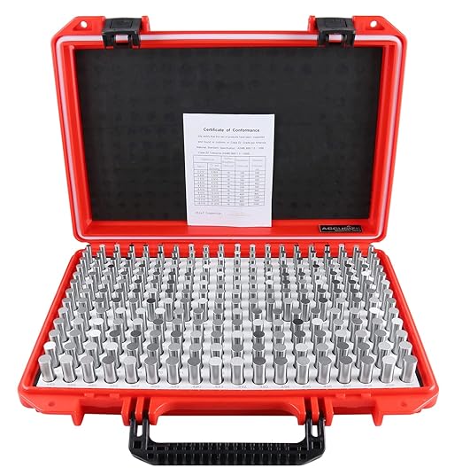 Accusize Industrial Tools 0.251''-0.500'', 250 Pc/Set Steel Plug Pin Gage Set, Minus, Class Zz, M2(-)