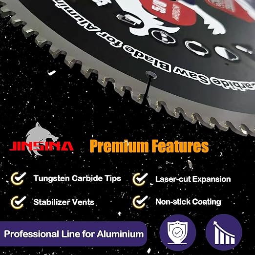 10" 100T Aluminum Circular Saw Blade, Table Miter Saw Blade with Tungsten Carbide Tipped, Cutting Blade for Non-Ferrous Metal, Copper, Polycarbonate, Drywall, MDF, Plastic, 5/8" 1PC