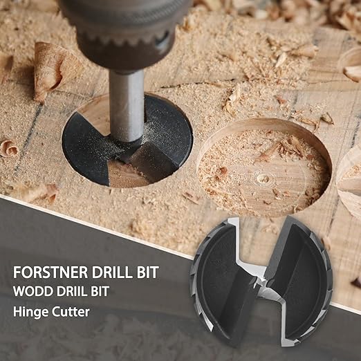9/16 Inch Forstner Drill Bit for Woodworking, 9/16" Forstner Bit Wood Drill Bits for Holes, Hinge Cutter for Hard Wood, Plastic, Plywood Round Shank