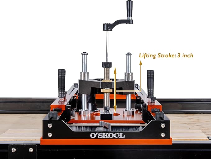 O'SKOOL Slab Flattening Router Sled 3-Axis Gantry Jig with 3.5" Router Lift for Flattening live edge slabs, table tops, river tables, cutting boards and workbenches, RTA012