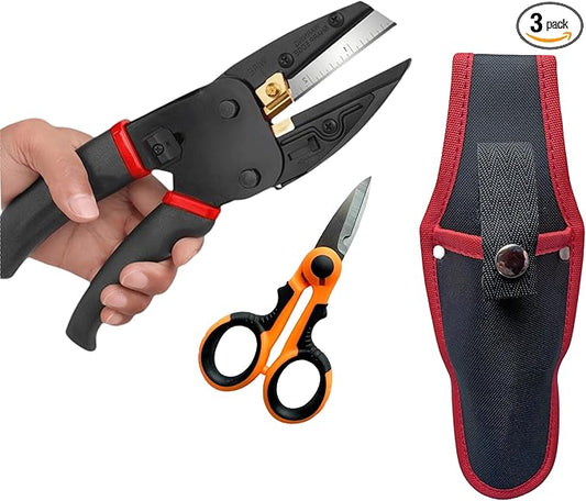 Multipurpose Heavy Duty Scissors All Purpose Utility Industrial Scissors Cutter with Utility Scissor pouch,Electricians Shears- Perfect for plastic, Fibre, Wood, Iron Wire, Soft Pipe