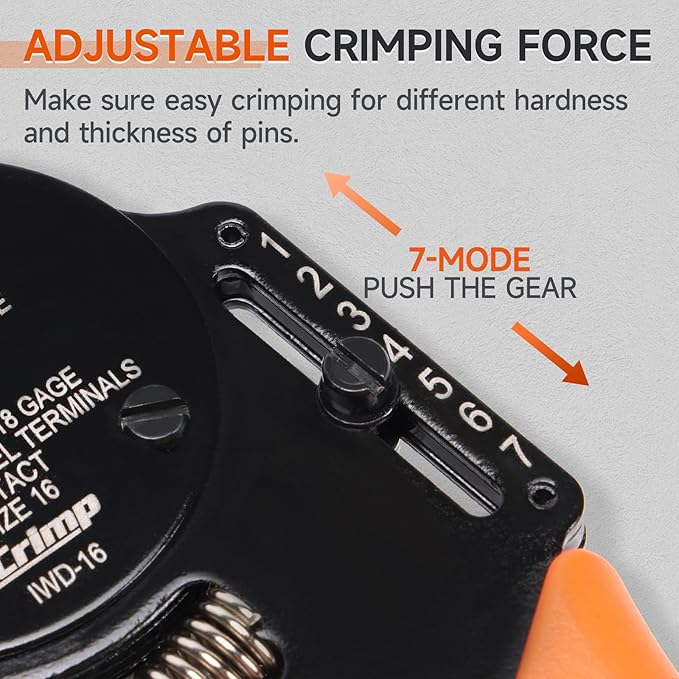 iCrimp Closed Barrel Crimper 4 Way Indent,8 Impression Type for Deutsch Solid Contacts gage 14,16&18(IWD-16)