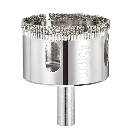 PATIKIL 1-3/4" (45mm) Diamond Hole Saw, Glass Diamond Hole Cutters Hollow Core Drill Bits for Fiberglass, Tile, Porcelain, Ceramic