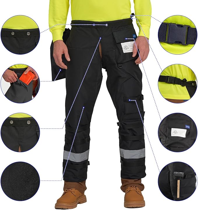 AYKRM Chainsaw Chaps 8-layer Protective Apron Wrap Adjustable orange Chainsaw Pants/Chap for Loggers Forest Workers