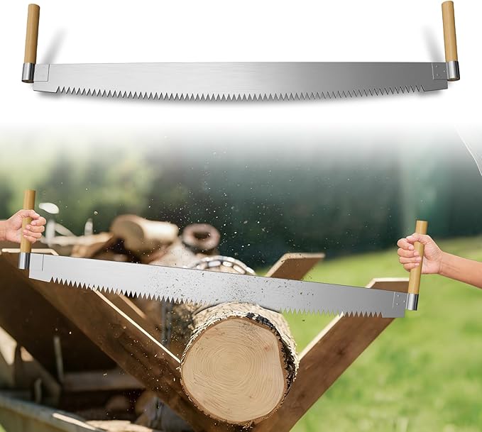 4' Two Man Crosscut Saw, High-Efficiency Cutting, Fit for Felling Wet Logs, Dry Logs, Trees