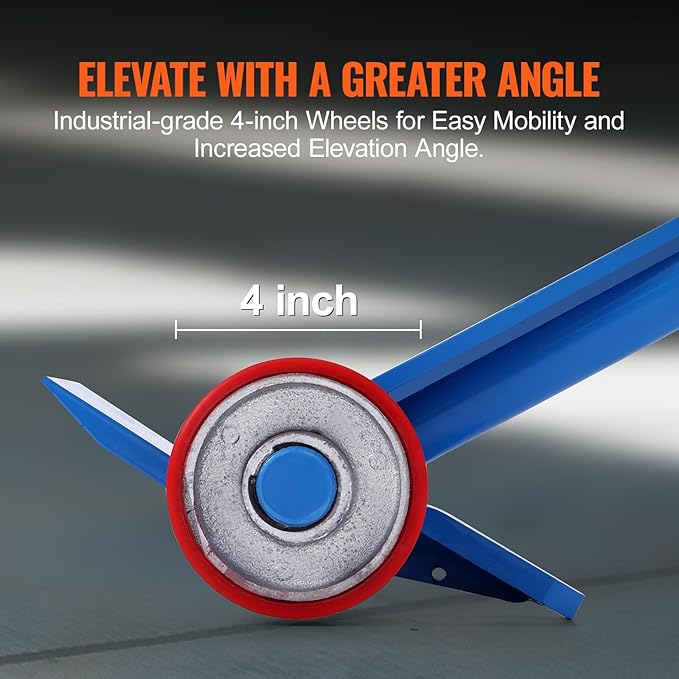 VEVOR Prylever Bar, 60-Inch Handle, 8818 lbs Weight Capacity, Pry Lever Bar Heavy Duty with 4?쇺?Wheels and Enlarged Welding Surface Prylever, Blue