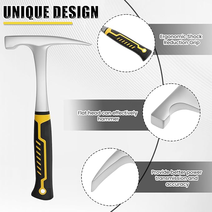 Sheet Metal Hammer, 16oz High Carbon Steel Tool, Precise Efficient Hvac Hammer, Single Handed Sheet Metal Pounder for Woodworking Pipe Work