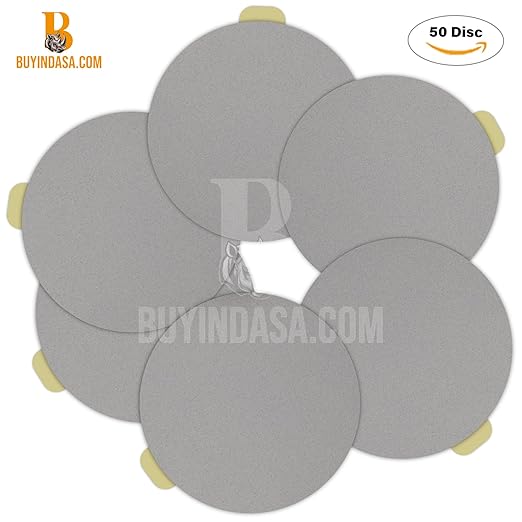 Indasa 6" 50 PCS PSA Sanding Discs ??Rhynostick 40 Grit / 50 Discs ??Self-Adhesive Sticky-Back Sandpaper for DA Sander, Automotive, Wood, Metal, Paint, Whiteline