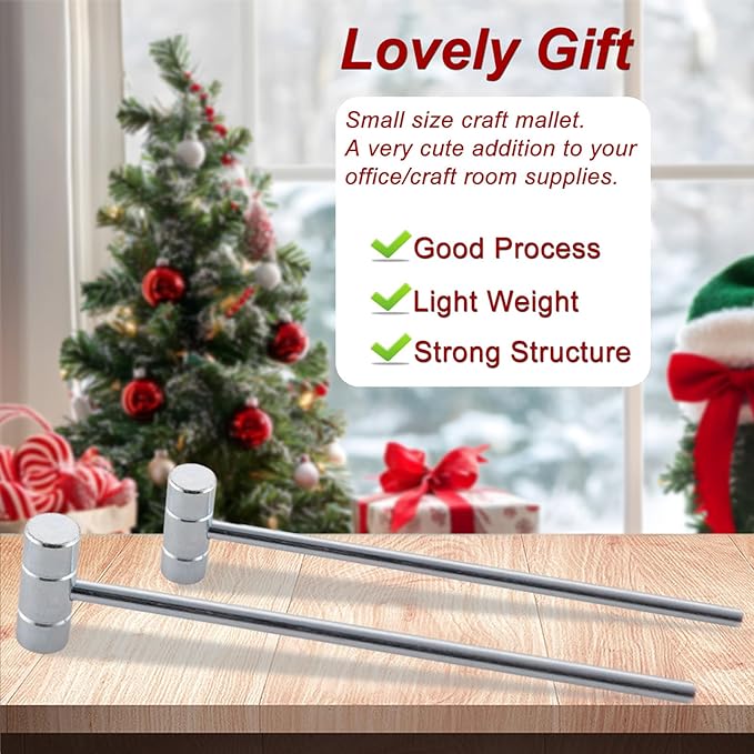 Small Crafting Hammer, Lightweight Hammer Tool for Small Projects, Ring, Jewelry, Watch Band, Leather, 2 Pcs