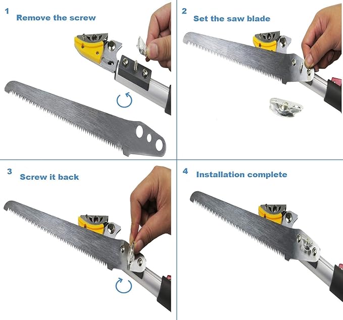 4.4-7.2 Foot Tree Pruner 2 Sections Extendable 4 Nodes Adjustable, Cut and Hold Pruning Trimmer, Long Reach Pole Saw, Telescoping Fruit Picker, Branches Bypass Lopper With Hook