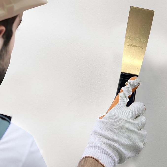 WEDO Brass Putty Knife 1-1/4",Paint Scraper, Spackle Knife, Wallpaper Scraper, Painters Tool, Crown Molding Tool, Paint Remover for Wood, Scraper,Length 8"