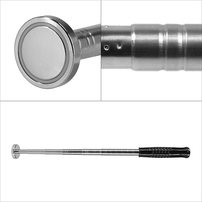 Telescoping Strong Magnetic Sweeper Pickup Tool, Screws Parts Finder with 35LB Pull Capacity, Retractable 8.6" to 40.5", Pick up Automotive Nails, Screws, and Metal Parts,and is Gifts for Men (1PCS)