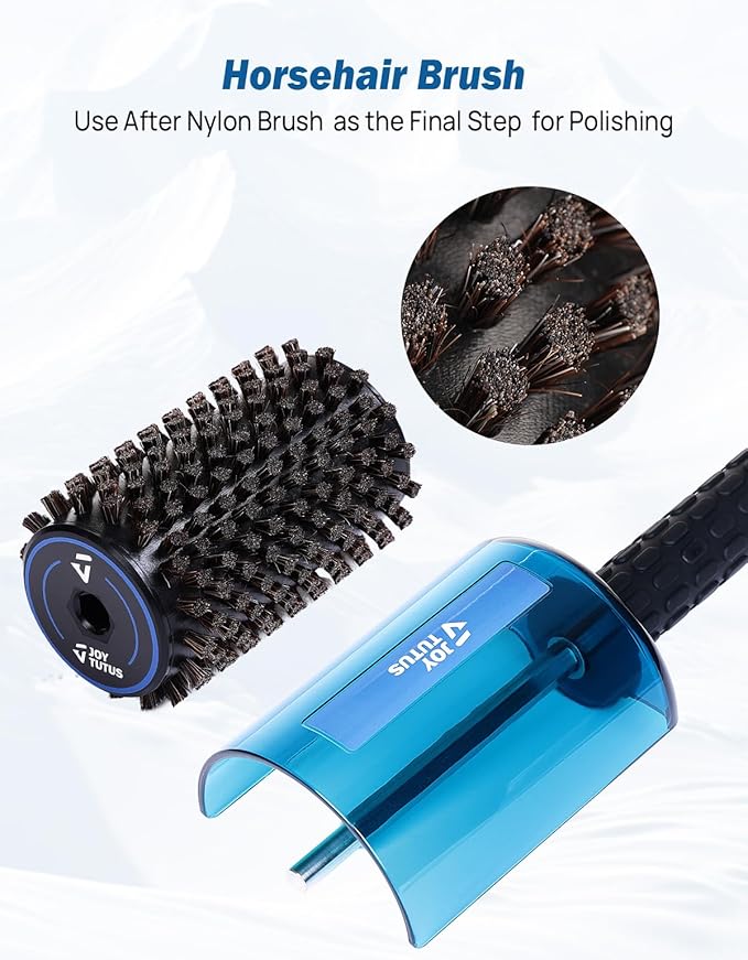 JOYTUTUS Ski Roto Brush Kit with Quick-Change Axle - 100mm Wide 3-Pack Professional Brushes (Brass, Horse Hair, Nylon) for Ski & Snowboard Waxing