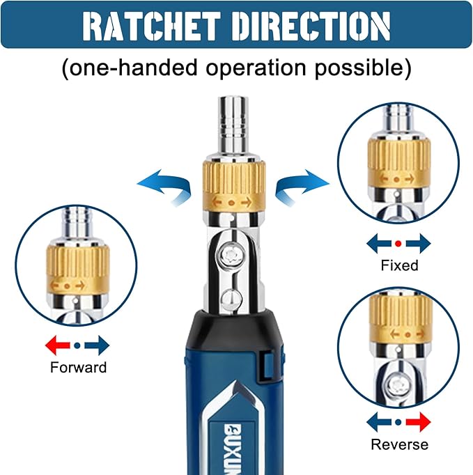 14-in-1 Ratcheting Screwdriver Set, Multi Screwdriver Tool All in One with 5-Position Adjustable Head, Magnetic Screwdriver Ratchet Set with Sockets & Bits for Home, Auto, DIY Repair