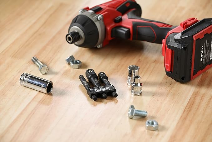 ARES 22022-3" Impact Grade Socket Adapter Set - Turns Impact Drill Driver into High Speed Socket Driver - 1/4", 3/8", and 1/2" Drive
