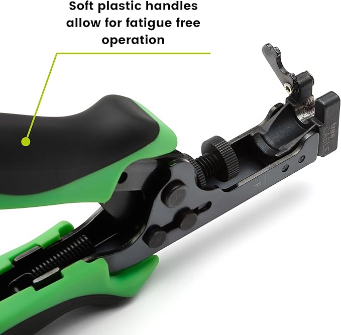 trueCABLE F Connector Compression Tool, Adjustable for RG6, RG 6 Quad Shield, & RG59 F-Connectors, Coax Cable Crimper
