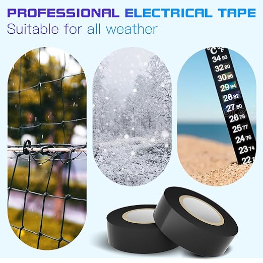 9 Rolls Coloured Electrical Tape - Professional White Black Red Green Blue Yellow Electrical Tape (0.7 Inch by 30 Feet), Electric Tape is Suitable for Domestic, Commercial, and Industrial Use