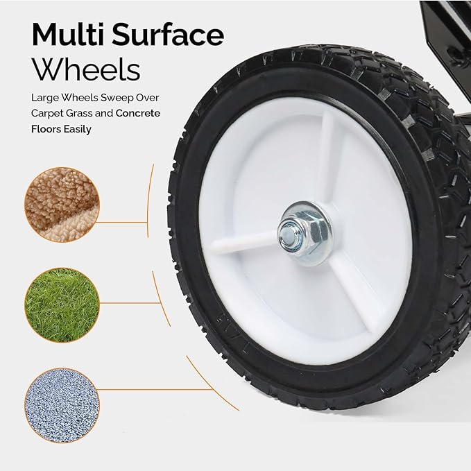 TUFFIOM 18'' Rolling Magnetic Pick-Up Sweeper |45-LBS Capacity, with Quick Release Latch & Adjustable Long Handle, for Nails Needles Screws Collection