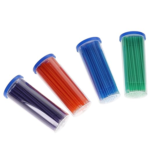 HSB 101322, Micro-Brush Applicators, Disposable Dental Micro Brushes, Bendable Neck for Precision Application, Ideal for Dental & Cosmetic Applications, Regular, Assorted, 400/Pk, Case of 40 Boxes