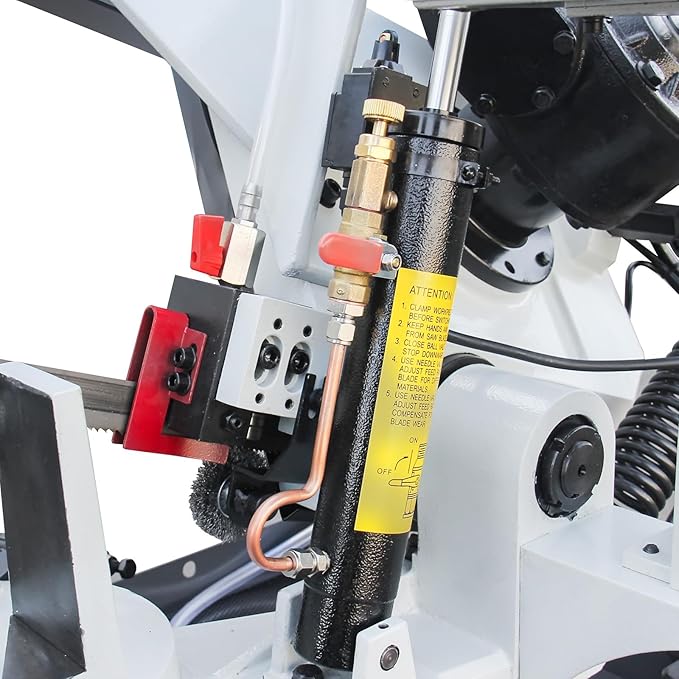 KAKA INDUSTRIAL Metal Band Saw,10-Inch x 7.9-Inch Band Saw 45°/60°/90° Miter Cutting,1.5HP Motor 115V/230V, Worm Gear Drive & Dual Coolant System for Steel, Aluminum, Pipe Fabrication BS-108G