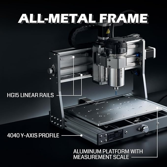 SainSmart Genmitsu 3020-PRO Ultra CNC Router Machine, All-Metal Engraver, Upgraded 710W Spindle for Metal, Wood, Acrylic, PCB, MDF, 60mm Stepper Motor, Work Area 11.8"x8.1"x3.1"