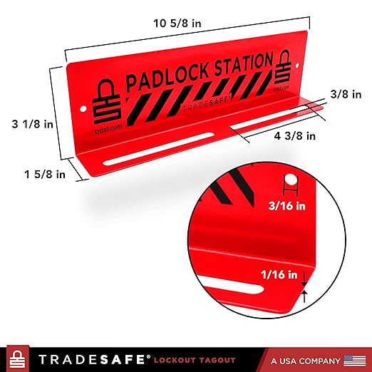 TRADESAFE Lockout Tagout Locks Station - Loto Station Holds up to 10 Safety Padlocks, Loto Locks Rack with No Lock Out Tag Out Padlocks Included