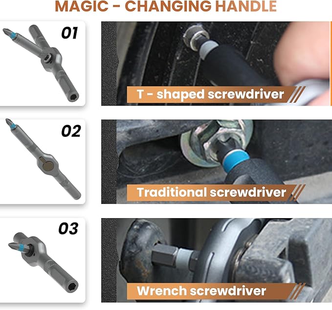 24 in 1 Magnetic Screwdriver Set, Ratchet Screwdriver Set, Multi Bit Magnetic Drive Sets with Detachable Ratchet Handle, Precision Screwdriver Sets for Furniture, Computer, Bicycle Repair (1 Set)